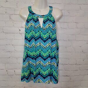 Escapada Chevron Print Soft Rayon Halter Top Size Large